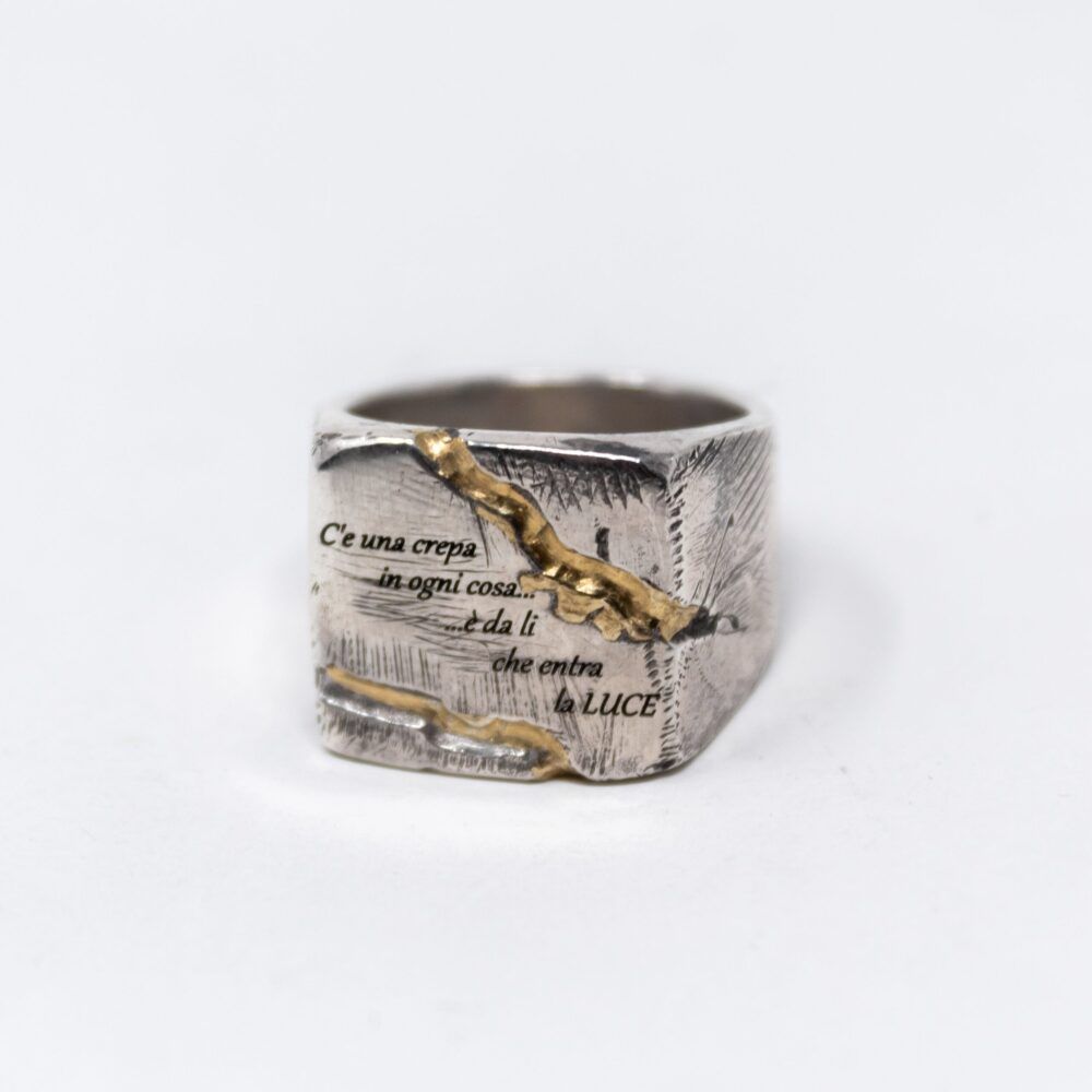 Anello Chevalier Quadrato Kintsugi
